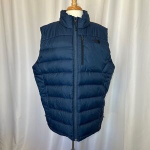 MEN'S THE NORTH FACE NAVY 550 INSULATED QUILTED PUFFER VEST - SIZE X-LARGE